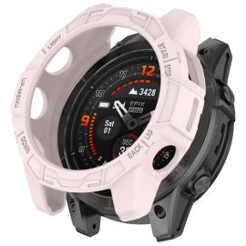 obal na hodinky Garmin Fenix E 47mm - TPU HALF COVER Kryt pre Garmin Fenix E 47mm svetloružový
