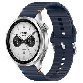 remienok na hodinky Xiaomi Watch S4 - WAVY Silikónový remienok pre Xiaomi Watch S4 tmavomodrý