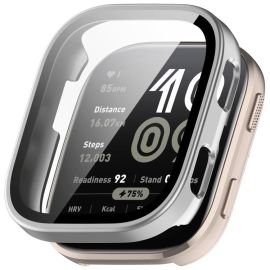 obal na hodinky Amazfit Bip 6 - PC FULL COVER Plastový kryt so sklom pre Amazfit Bip 6 strieborný