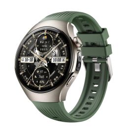 remienok na hodinky Huawei Watch 5 46mm - STRIPS Vymeniteľný remienok pre Huawei Watch 5 46mm tmavozelený