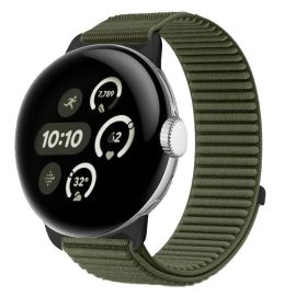 remienok na hodinky Google Pixel Watch - NYLON Vymeniteľný remienok pre Google Pixel Watch / Pixel Watch 2 / Pixel Watch 3 41mm / Pixel Watch 4 41mm tmavozelený