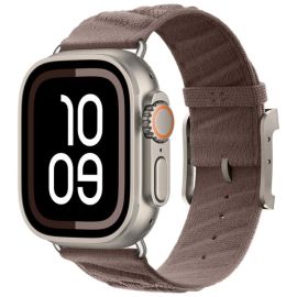 remienok na hodinky Apple Watch SE 3 44mm - TWILL BAND Nylonový remienok pre Apple Watch 44 / 45 / 46 / 49mm hnedý