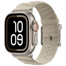 remienok na hodinky Apple Watch SE 3 44mm - TWILL BAND Nylonový remienok pre Apple Watch 44 / 45 / 46 / 49mm béžový