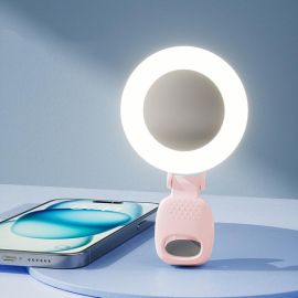 selfie tyč Selfie tyče - PROTEMIO CLIP-ON Selfie ring so zrkadlom ružový