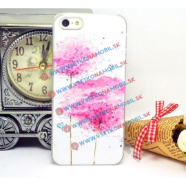 Apple - Plastový obal iPhone 5 / 5S / SE PINK FLOWERS