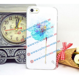 Apple - Plastový obal iPhone 5 / 5S / SE blue flower