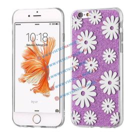 iPhone 6 / iPhone 6S - SHINY FLOWERS Ochranný obal Apple iPhone 6 / 6S fialový