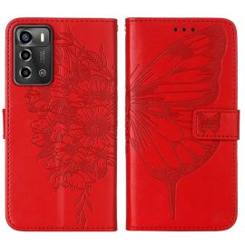 peňaženkové / vyklápacie puzdro ZTE Blade A72 - ART BUTTERFLY Peňaženkový kryt ZTE Blade A72 (nevhodné pre verziu A7040) červený