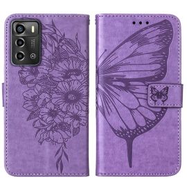 peňaženkové / vyklápacie puzdro ZTE Blade A72 - ART BUTTERFLY Peňaženkový kryt ZTE Blade A72 (nevhodné pre verziu A7040) fialový