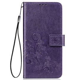 peňaženkové / vyklápacie puzdro Samsung Galaxy XCover Pro - ART FLOWERS Peňaženkový kryt Samsung Galaxy Xcover Pro fialový