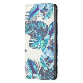 peňaženkové / vyklápacie puzdro, zaklápacie puzdro Xiaomi Redmi Note 11S 5G - ART Peňaženkový kryt Xiaomi Poco M4 Pro 5G / Redmi Note 11S 5G BLUE LEAVES