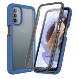 obojstranný kryt Motorola Moto G41 - DUAL Obojstranný kryt s fóliou Motorola Moto G31 / G41 modrý