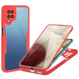 obojstranný kryt, sklo / fólia Samsung Galaxy A12 - DUAL Obojstranný kryt s fóliou Samsung Galaxy A12 červený