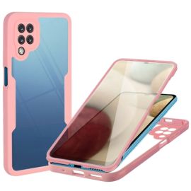 obojstranný kryt, sklo / fólia Samsung Galaxy A12 - DUAL Obojstranný kryt s fóliou Samsung Galaxy A12 ružový