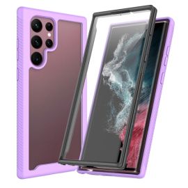 obojstranný kryt Samsung Galaxy S22 Ultra 5G - DUAL Obojstranný kryt s fóliou Samsung Galaxy S22 Ultra 5G fialový