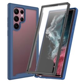obojstranný kryt Samsung Galaxy S22 Ultra 5G - DUAL Obojstranný kryt s fóliou Samsung Galaxy S22 Ultra 5G modrý