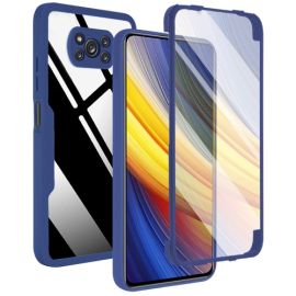 obojstranný kryt, sklo / fólia Xiaomi Poco X3 NFC / X3 Pro - DUAL Obojstranný kryt s fóliou Xiaomi Poco X3 NFC / X3 Pro modrý