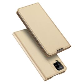 zaklápacie puzdro Samsung Galaxy A12 - DUX Peňaženkový kryt Samsung Galaxy A12 / M12 zlatý