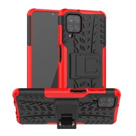 zadný kryt Samsung Galaxy A12 - STAND Extra odolný obal Samsung Galaxy A12 / M12 červený