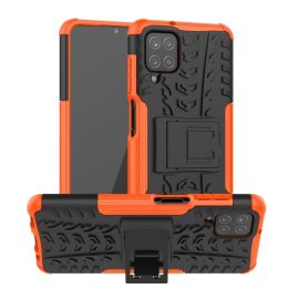 zadný kryt Samsung Galaxy M12 - STAND Extra odolný obal Samsung Galaxy A12 / M12 oranžový
