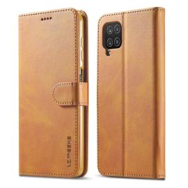 peňaženkové / vyklápacie puzdro Samsung Galaxy A12 - IMEEKE Peňaženkový kryt Samsung Galaxy A12 / M12 svetlohnedý