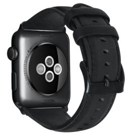 remienok na hodinky Apple Watch 6 / SE / 5 / 4 44mm / 1/2/3 42mm - WAX Kožený remienok Apple Watch Ultra 1 / 2 / 3 (49mm) / 9 / 8 / 7 (45mm) / 6 / SE / 5 / 4 (44mm) / 1, 2, 3 (42mm) čierny
