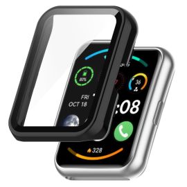 obal na hodinky Huawei Watch Fit 2 - PC FULL COVER Plastový kryt so sklom pre Huawei Watch Fit 2 / Fit 2 Active čierny