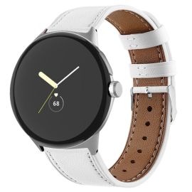 remienok na hodinky Google Pixel Watch - LEATHER Kožený remienok pre Google Pixel Watch / Pixel Watch 2 / Pixel Watch 3 41mm / Pixel Watch 4 41mm biely