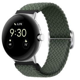 remienok na hodinky Google Pixel Watch - BRAIDED Nylonový remienok pre Google Pixel Watch / Pixel Watch 2 tmavozelený