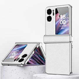 zadný kryt OPPO Find N2 Flip - LEATHER Ochranné puzdro pre OPPO Find N2 Flip biele