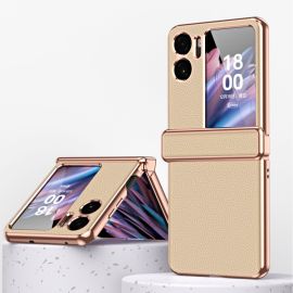 zadný kryt OPPO Find N2 Flip - LEATHER Ochranné puzdro pre OPPO Find N2 Flip zlaté
