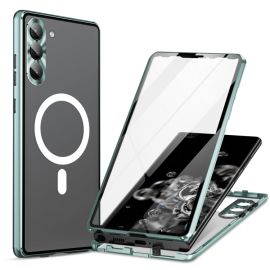 obojstranný kryt Samsung Galaxy S22 Plus 5G - MAGSAFE MAGNETIC Celotelový ochranný kryt Samsung Galaxy S22+ 5G zelený