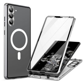 obojstranný kryt Samsung Galaxy S22 Plus 5G - MAGSAFE MAGNETIC Celotelový ochranný kryt Samsung Galaxy S22+ 5G strieborný