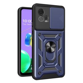 zadný kryt Motorola Moto G72 - RING CAMERA Kryt s držiakom pre Motorola Moto G72 modrý