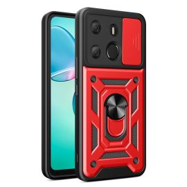 zadný kryt Tecno Spark Go 2023 - RING CAMERA Kryt s držiakom pre Tecno Spark Go 2023 červený