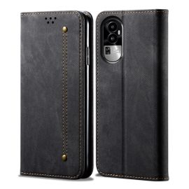 zaklápacie puzdro Oppo Reno10 5G - DENIM Peňaženkový kryt pre Oppo Reno10 5G / Reno10 Pro 5G čierny