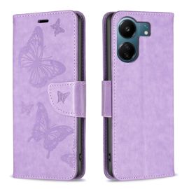 peňaženkové / vyklápacie puzdro Xiaomi Redmi 13C - ART BUTTERFLY Peňaženkový obal pre Xiaomi Redmi 13C / Poco C65 fialový