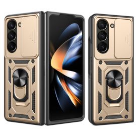 zadný kryt Samsung Galaxy Fold - RING CAMERA Kryt s držiakom pre Samsung Galaxy Z Fold5 5G zlatý
