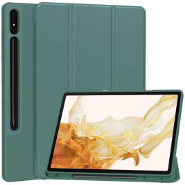 zaklápacie puzdro Samsung Galaxy Tab S9+ - LEATHER Zaklápací obal pre Samsung Galaxy Tab S9+ / S10+ tmavozelený