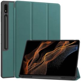 zaklápacie puzdro Samsung Galaxy Tab S9 Ultra - LEATHER Zaklápací obal pre Samsung Galaxy Tab S9 Ultra / Tab S10 Ultra zelený