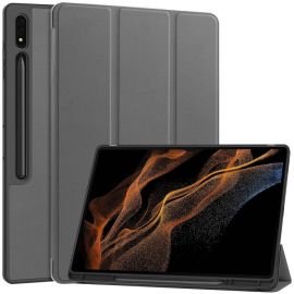 zaklápacie puzdro Samsung Galaxy Tab S9 Ultra - LEATHER Zaklápací obal pre Samsung Galaxy Tab S9 Ultra / Tab S10 Ultra šedý