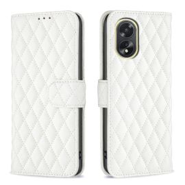 peňaženkové / vyklápacie puzdro Oppo A38 - LATTICE Ochranné puzdro pre Oppo A38 biele