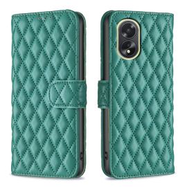 peňaženkové / vyklápacie puzdro Oppo A38 - LATTICE Ochranné puzdro pre Oppo A38 zelené