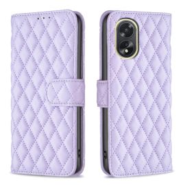 peňaženkové / vyklápacie puzdro Oppo A38 - LATTICE Ochranné puzdro pre Oppo A38 fialové