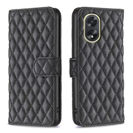 peňaženkové / vyklápacie puzdro Oppo A38 - LATTICE Ochranné puzdro pre Oppo A38 čierne