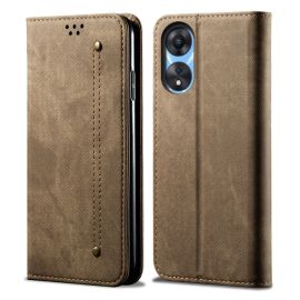 peňaženkové / vyklápacie puzdro Oppo A38 - DENIM Peňaženkový kryt pre Oppo A38 šedohnedý