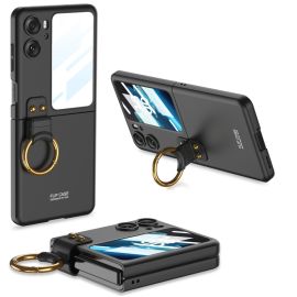 zadný kryt OPPO Find N2 Flip - GKK CIRCLE Ochranný kryt s držiakom pre Oppo Find N2 Flip čierny