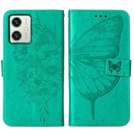 peňaženkové / vyklápacie puzdro Motorola Moto G54 5G - ART BUTTERFLY Peňaženkový obal pre Motorola Moto G54 5G / G54 Power Edition 5G zelený