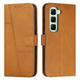 peňaženkové / vyklápacie puzdro Infinix Hot 50 Pro+ - STITCHED Peňaženkový kryt pre Infinix Hot 50 Pro+ svetlohnedý