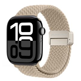 remienok na hodinky Apple Watch 10 42mm - DUX BRAIDED Nylonový remienok pre Apple Watch 10 / 11 42mm béžový